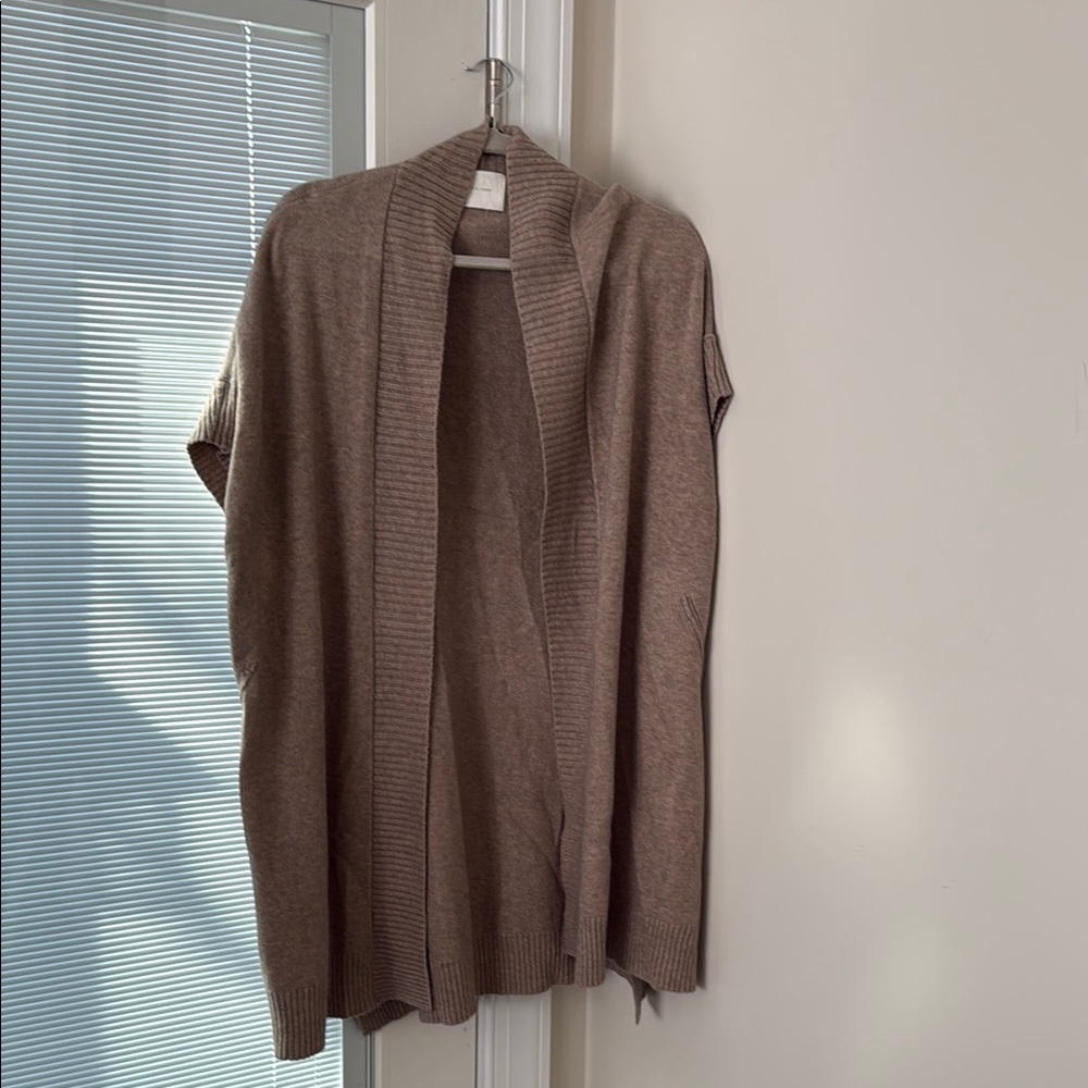 Cozy Tan Open Front Cardigan